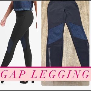 NWOT Gap leggings with suede on the knee area color blue